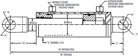 Liftgate Cylinder Measurement Diagram