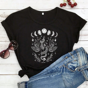 Mystical Moon With Snake T-shirt