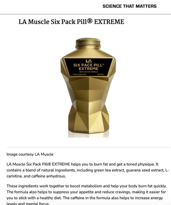 Six Pack Pill Extreme - Discover Magazine Award Winner