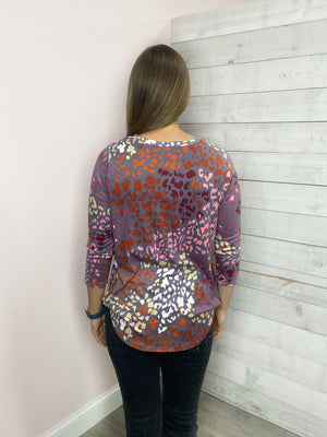 "Wild and Free" Multi Color Animal Print Top