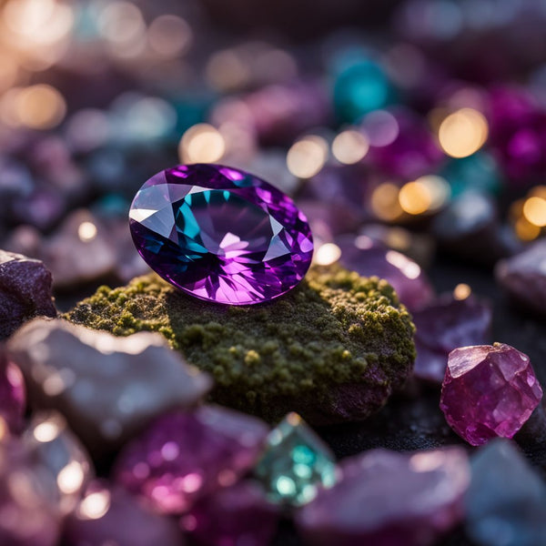 A stunning Alexandrite gemstone with mesmerizing color-changing ability.