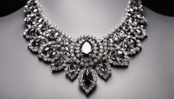 A stunning diamond necklace photographed in various styles and environments.