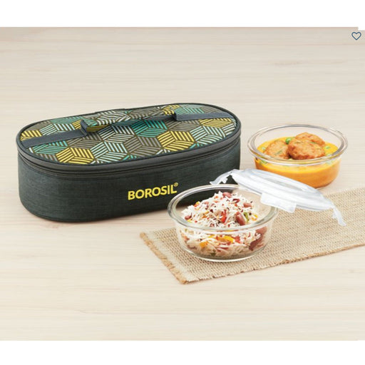 2 Round Microwavable Glass Lunch Box (Foodluck Flat) - ICYCSBS400H