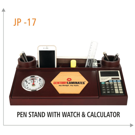 Analog Wooden Pen Stand With Clock and Calculator, For Office at Rs 999 in  Gwalior