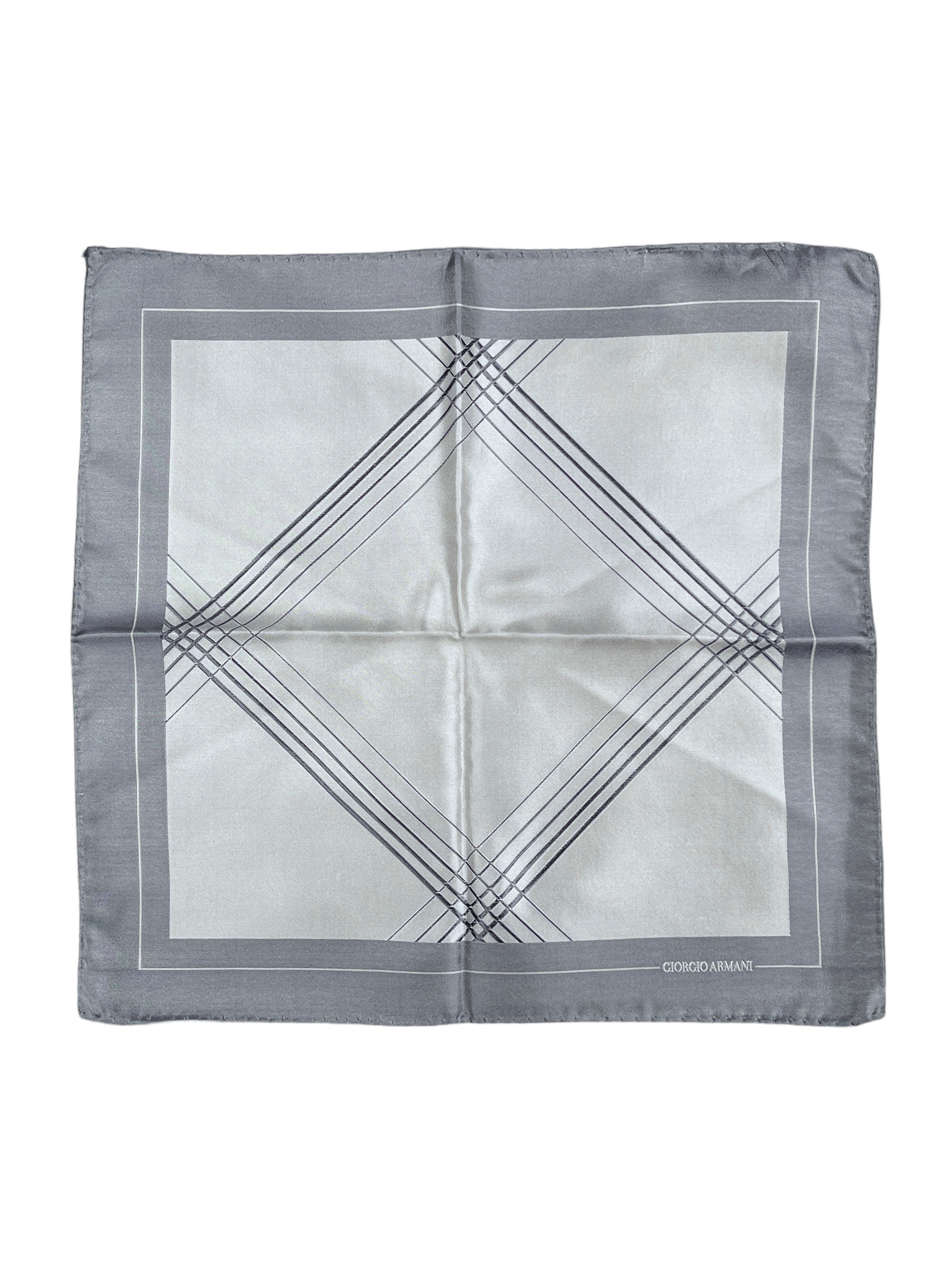 Giorgio Armani Grey Plaid Silk Pocket Square Scarf – Genuine Design Luxury  Consignment