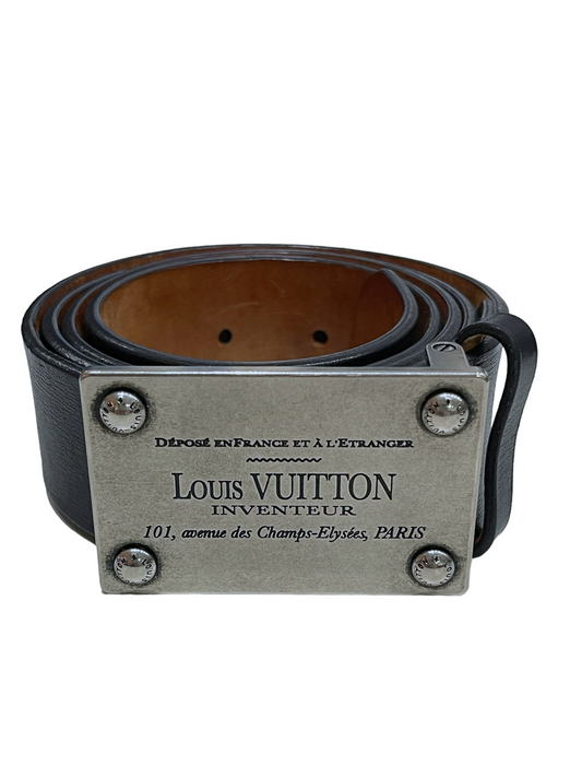 Louis Vuitton Black Leather Traveling Requisites Belt Size 85/34 - Yoogi's  Closet