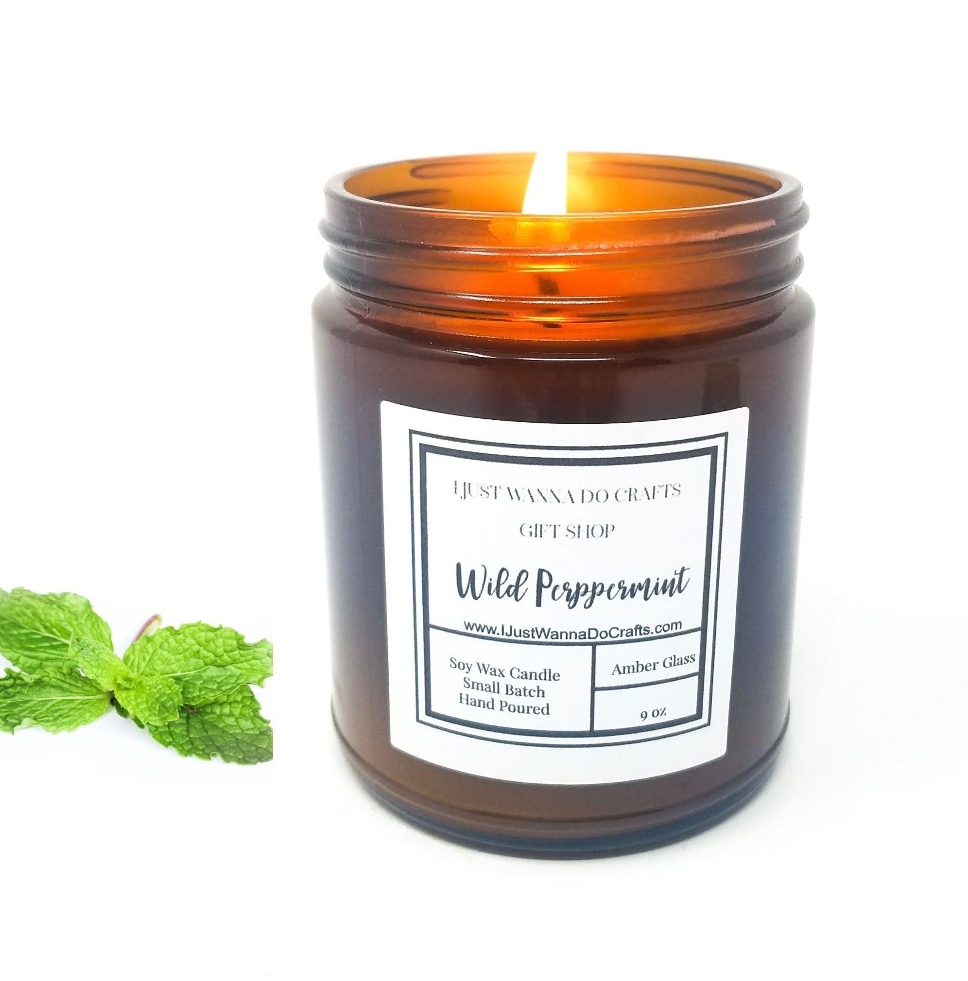 Peppermint Soy Wax Candle, Long Lasting