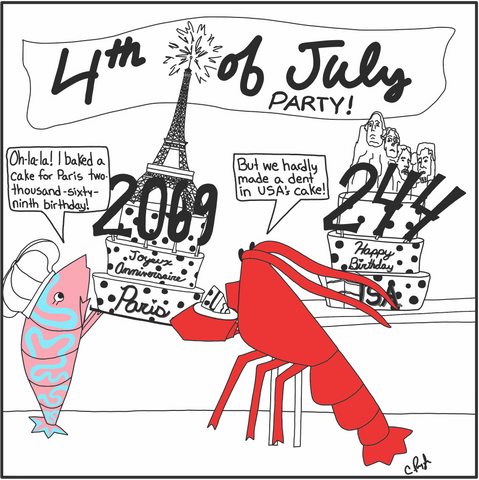 Shrimp 'n Lobster wrap up with the birthday of the USA to celebrate Paris, France Birthday!