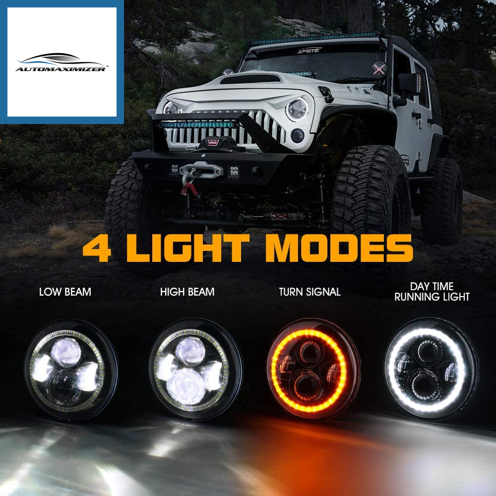 LED Headlights W/ Hi&Lo Beam and Turn Signal Light, DRL Halo Ring Head –  AutoMaximizer