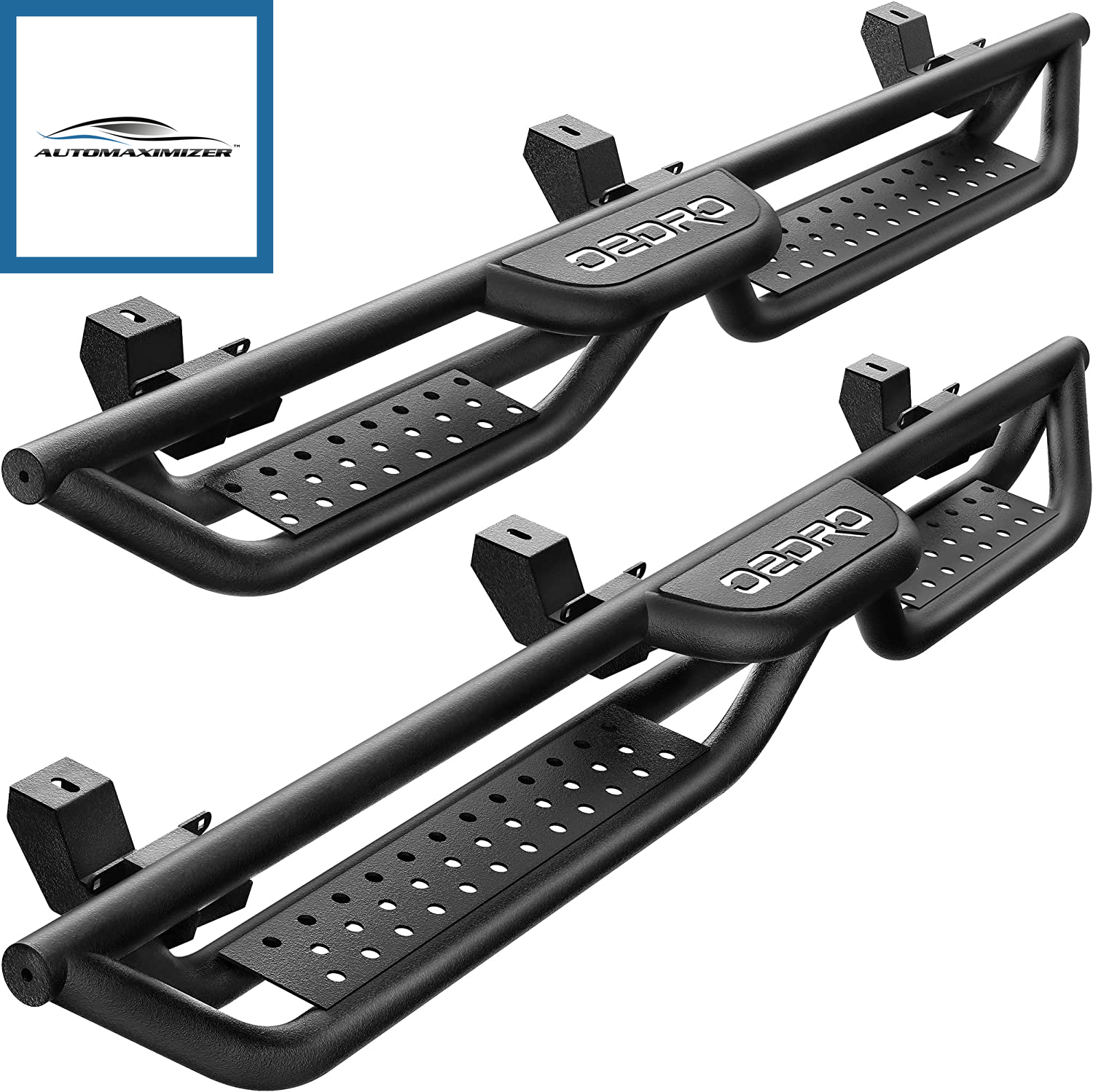 Running Boards with Two Stairs Design All-Steel Build, Bolt-On Side St –  AutoMaximizer
