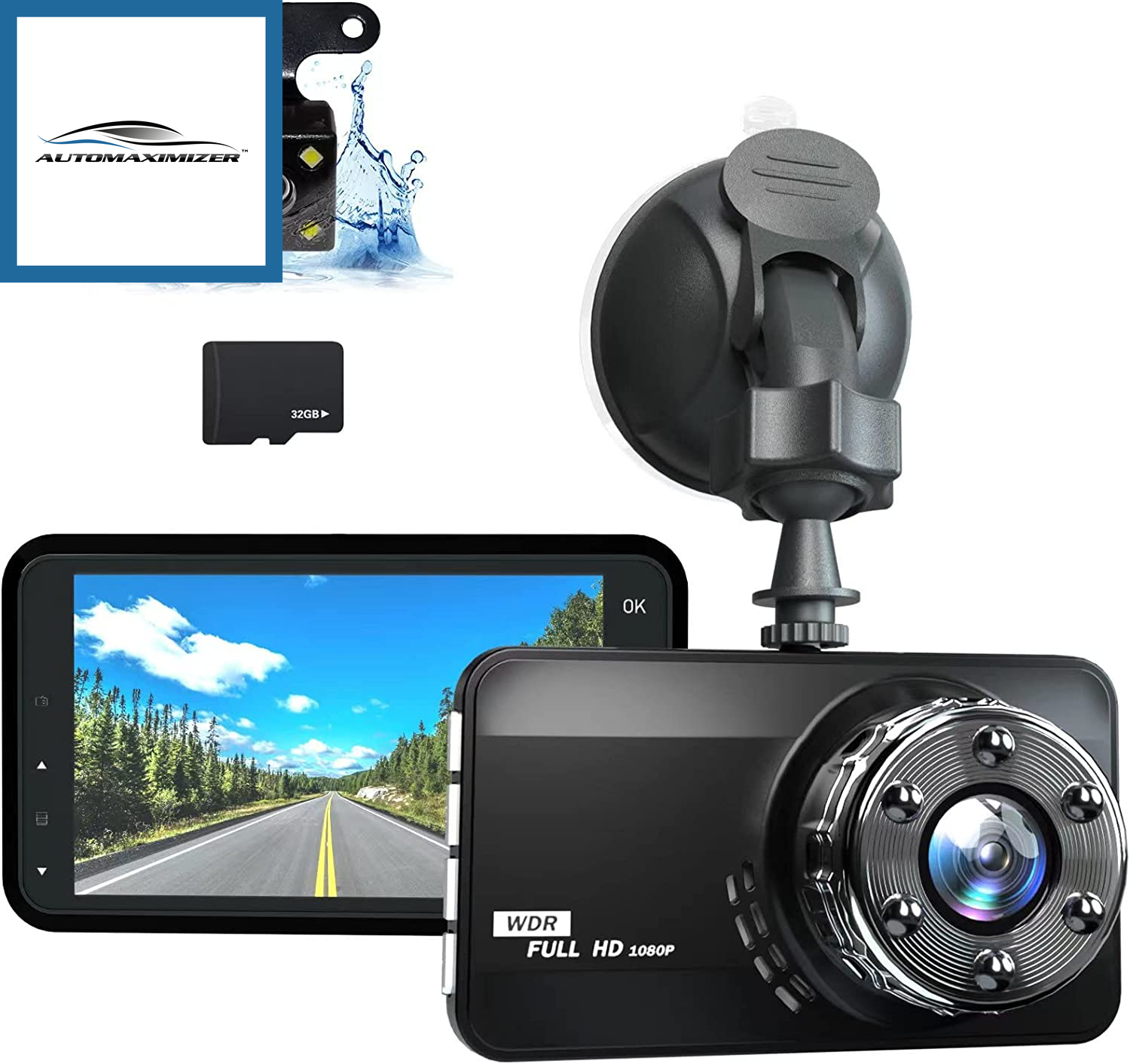Eventyrer assistent Postkort Dash Cam Front and Rear,Dashcam for Cars Front Full HD 1080P ，170°Wide –  AutoMaximizer