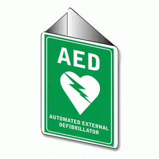 AED Angle Bracket Wall Sign 225mm x 225mm - Vet Equip Australia