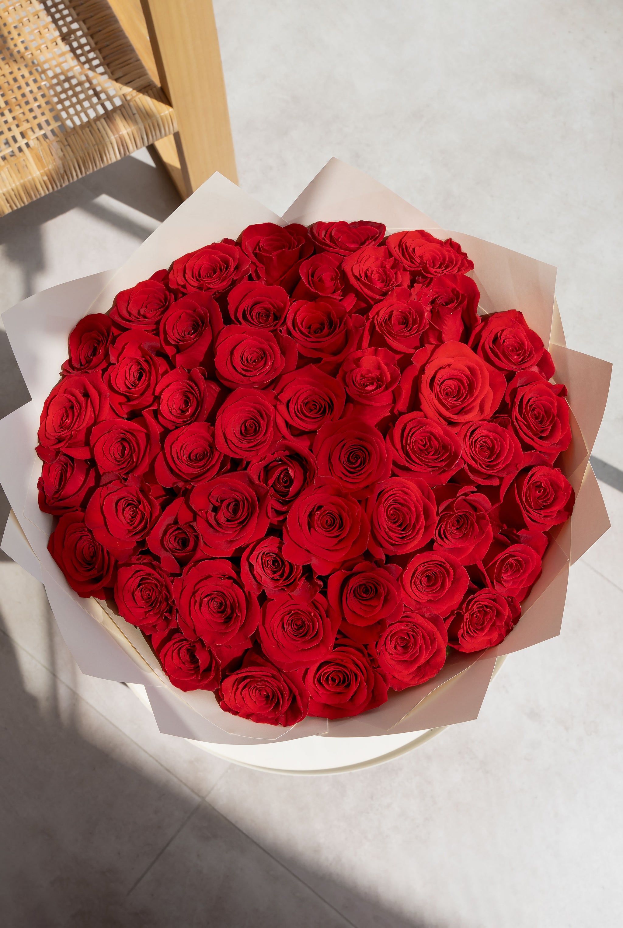50 Long Stem Red Roses Hand-tied – Flowers.ie