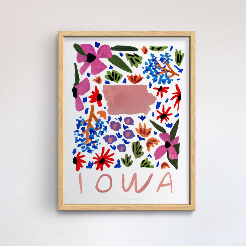 Iowa American Gouache Print - 50 States of Beauty