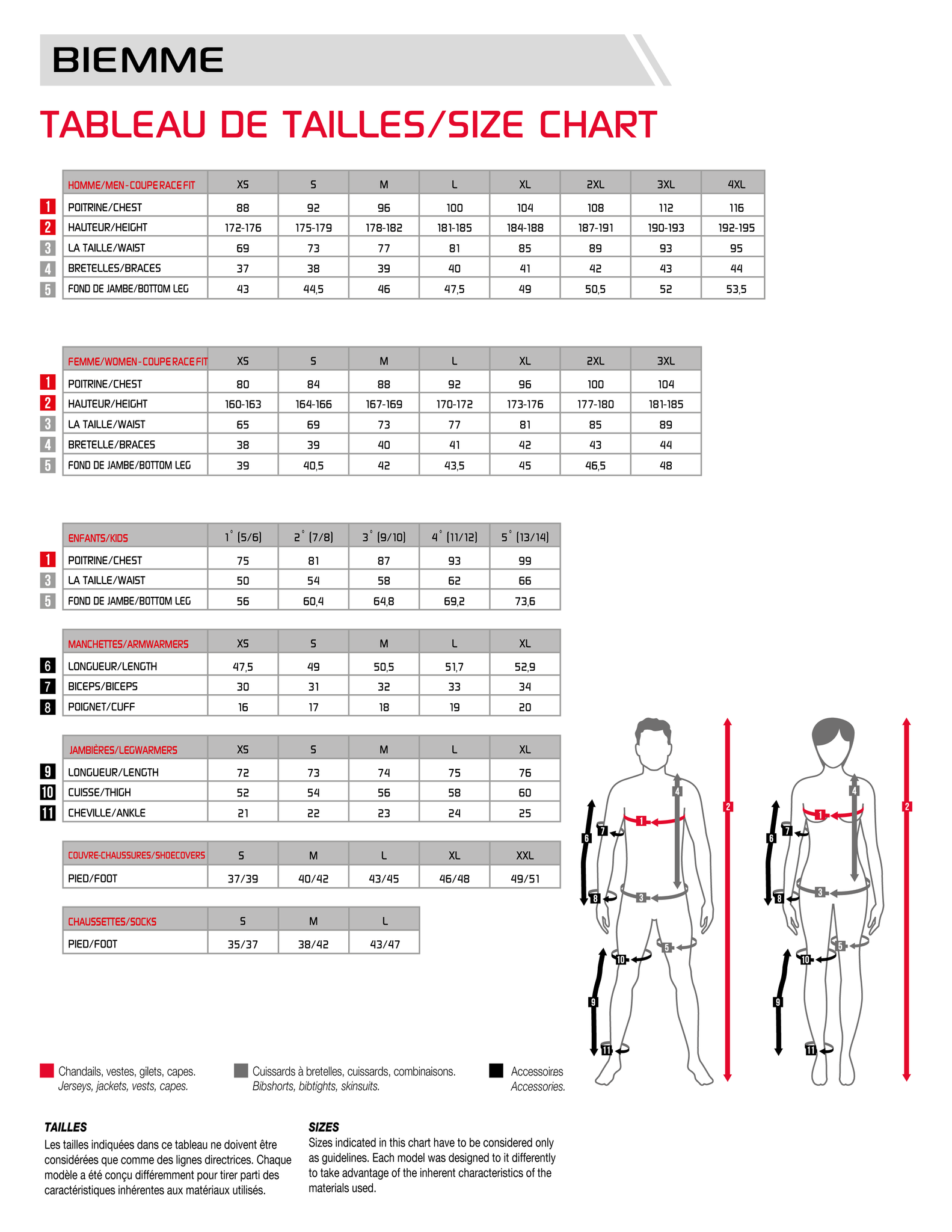 Size Chart – Canada Biemme America