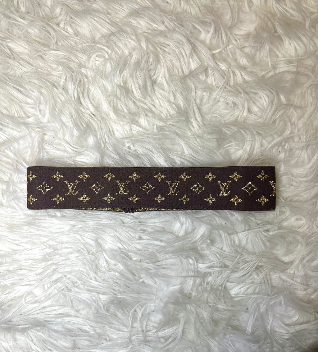 Black and Brown LV Hat Band