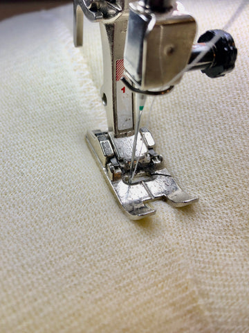 Butt joining the edges of the Soft and Stable and sewing together with a zig zag stitch.