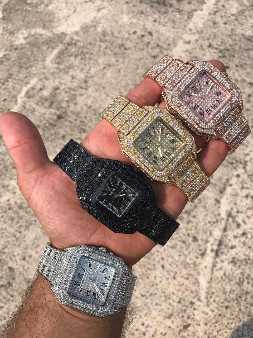 cartier santos iced out