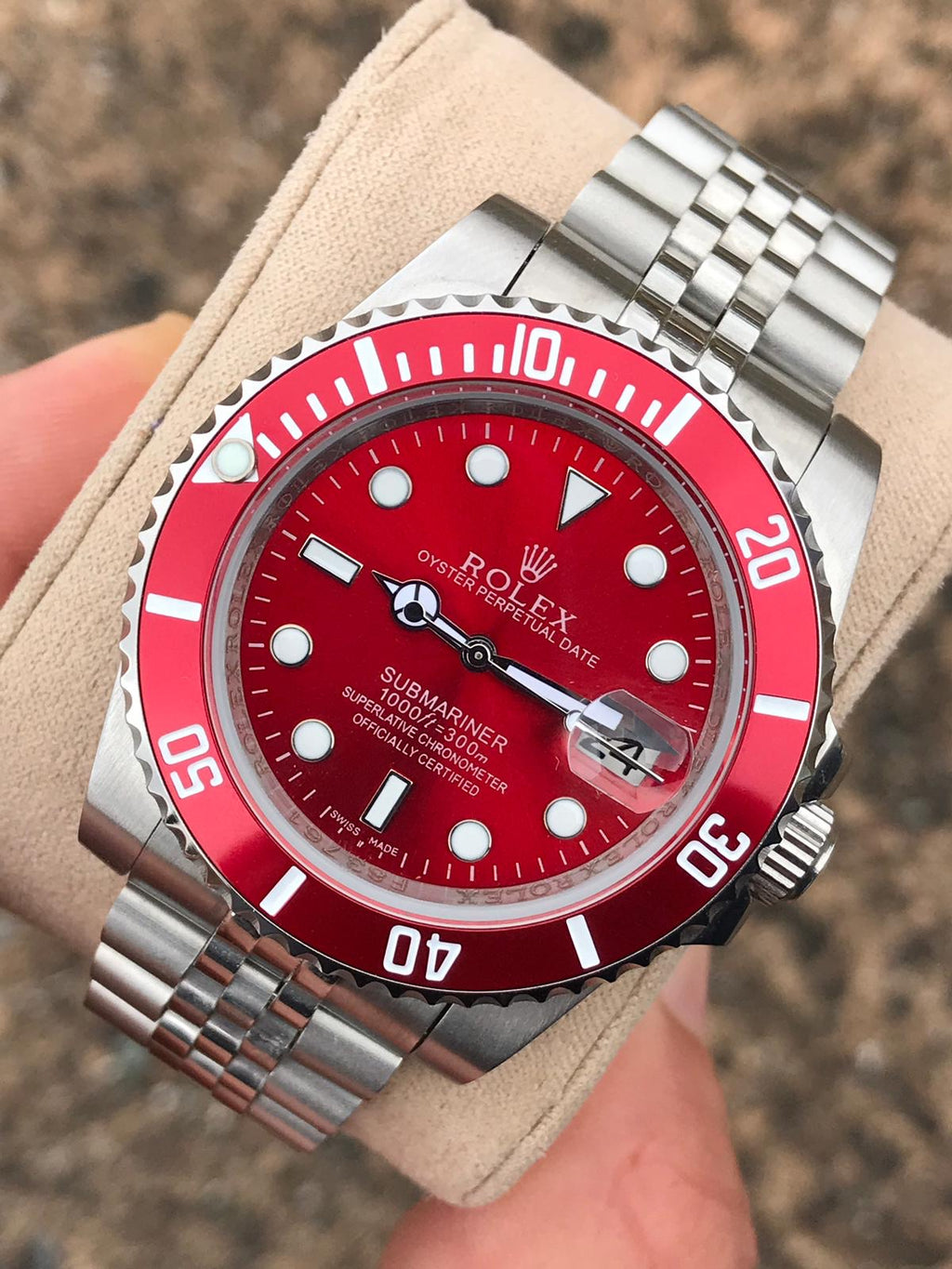 Rolex Submariner red dial jubile bracelet