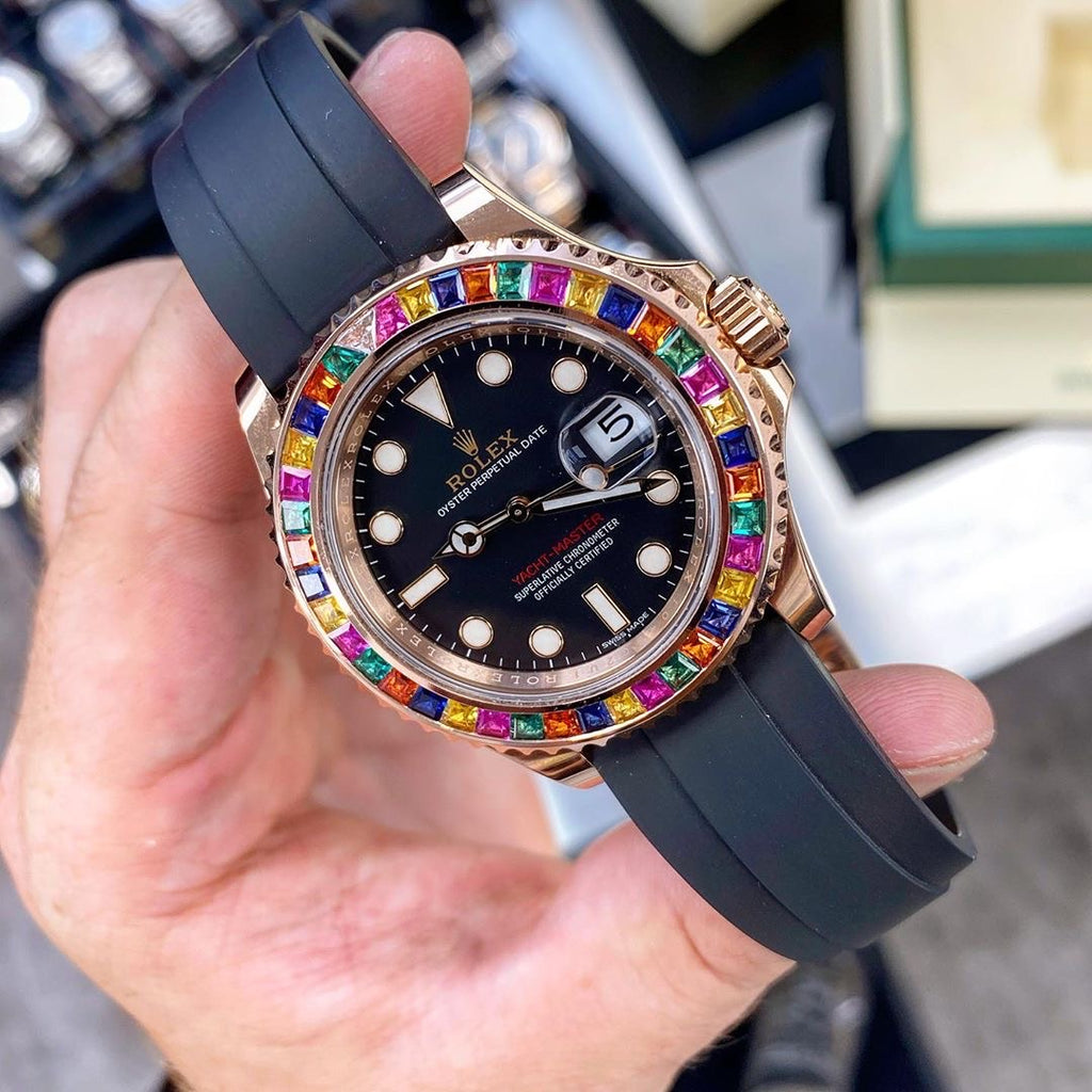 rolex iced out rainbow