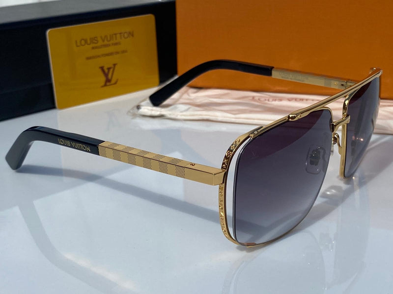 عاء جدة ثورة louis vuitton brown golden check style sunglasses -