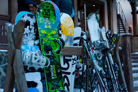 Snowboards and gear.