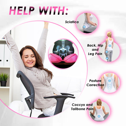  Dual Comfort Cushion, Coccyx Cushion, Lift Hips Up Seat Cushion  Multifunction, Suit for Pressure Relief, Relief Back Sciatica Hip Pain Fits  in Car, Home, Office (Color) : Everything Else