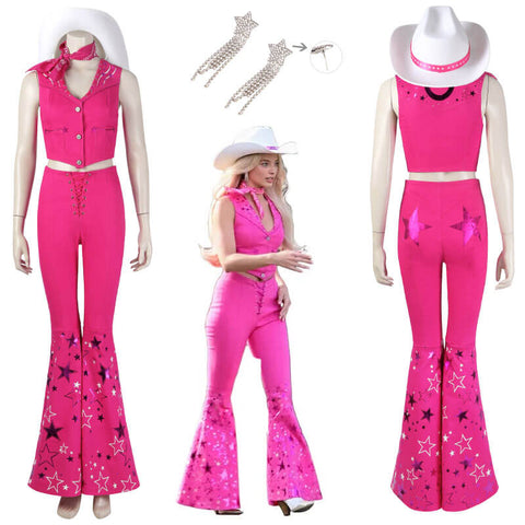 2023 Movie Live-action Barbie Pink Dress Jumpsuit Swimwear Ken Beachwear  Cosplay Halloween Costume Live-action Barbie Clothing