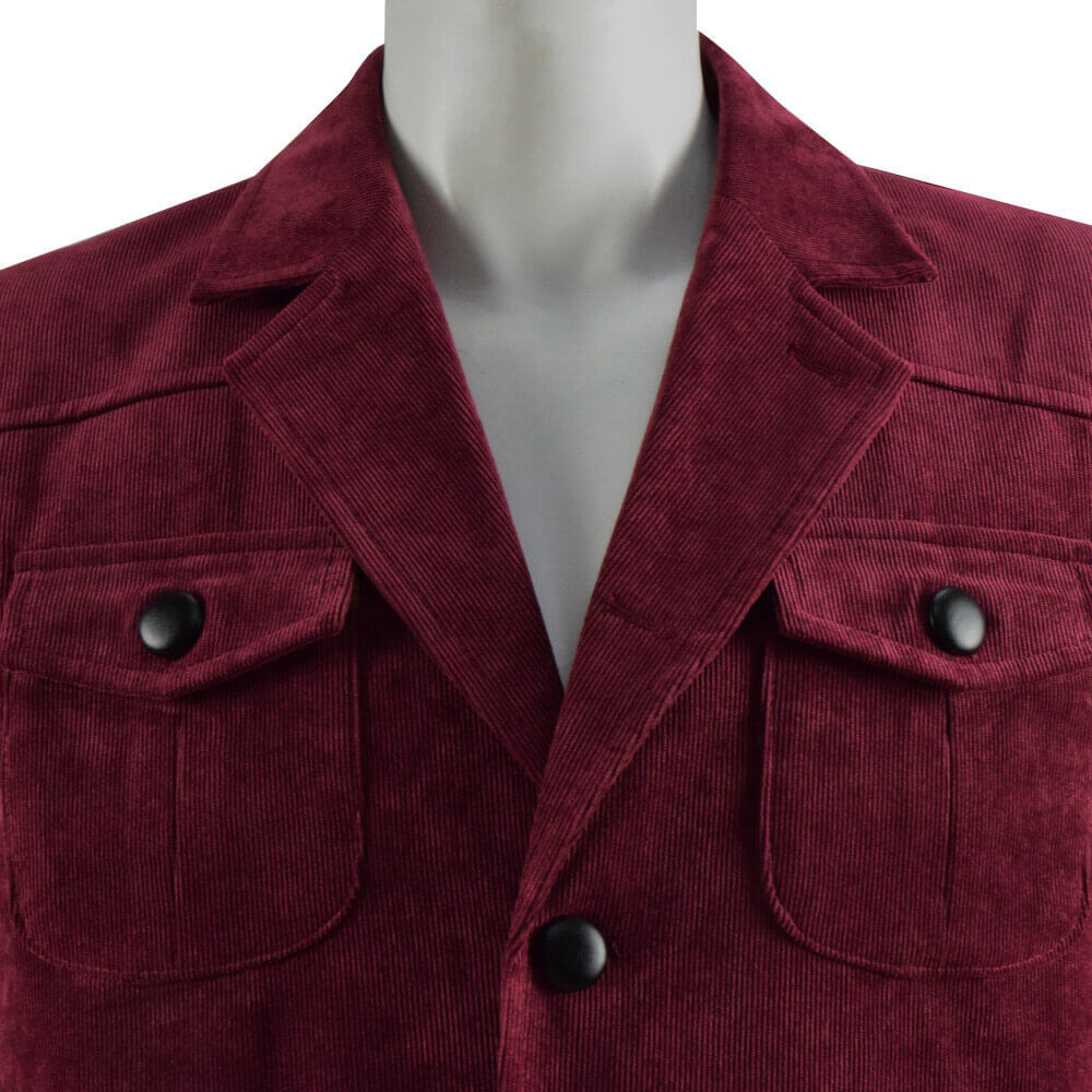 Doctor Who Fourth 4th Doctor Tom Baker Dark Red Corduroy Coat Cosplay Costume - ACcosplay