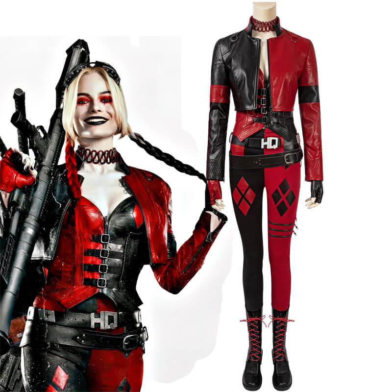 Harley Quinn Costumes The Suicide Squad 2 Red and Black Costumes Hallo –  ACcosplay