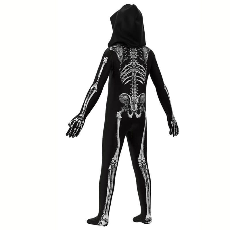 Kids Adults Scariest Skeleton Halloween Bodysuit Unisex Zentai Hallowe ...