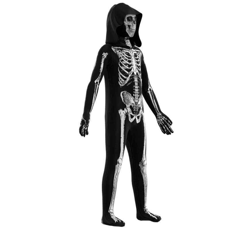 Kids Adults Scariest Skeleton Halloween Bodysuit Unisex Zentai Hallowe ...