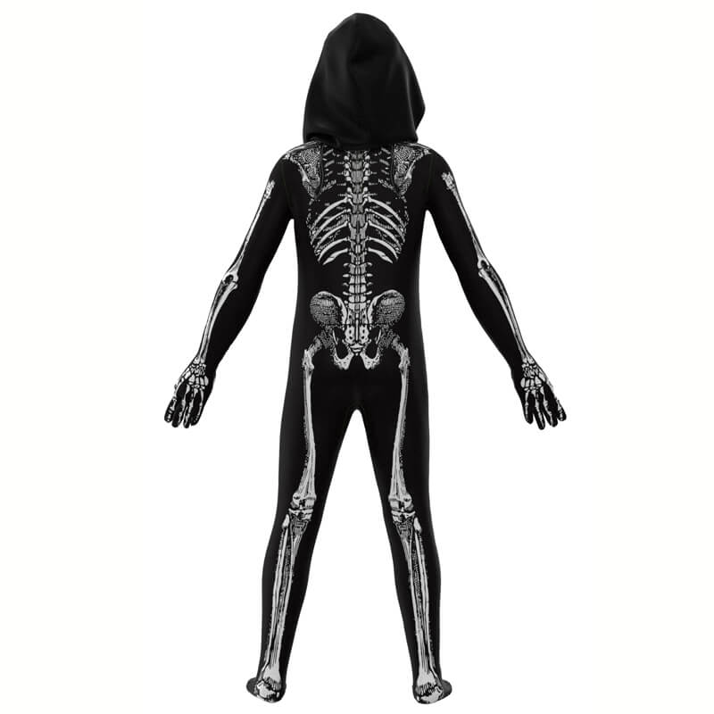 Kids Adults Scariest Skeleton Halloween Bodysuit Unisex Zentai Hallowe ...