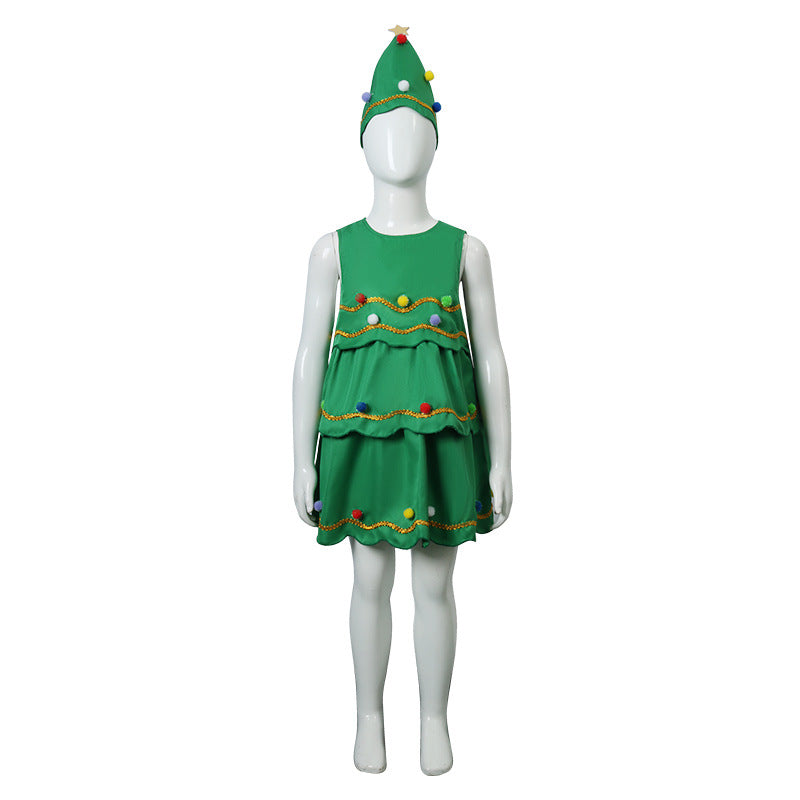 Christmas Costume Christmas Tree Dress For Girls Holiday Party Suit Accosplay 3891