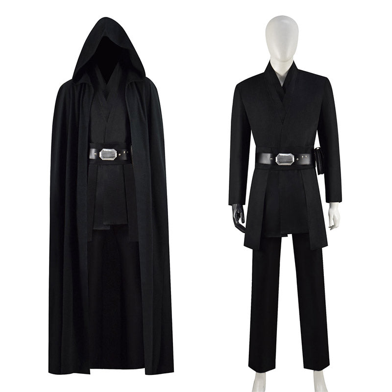 Ready To Ship Star Wars Luke Skywalker Cosplay Costume Black Outfit Cloak  C02894 