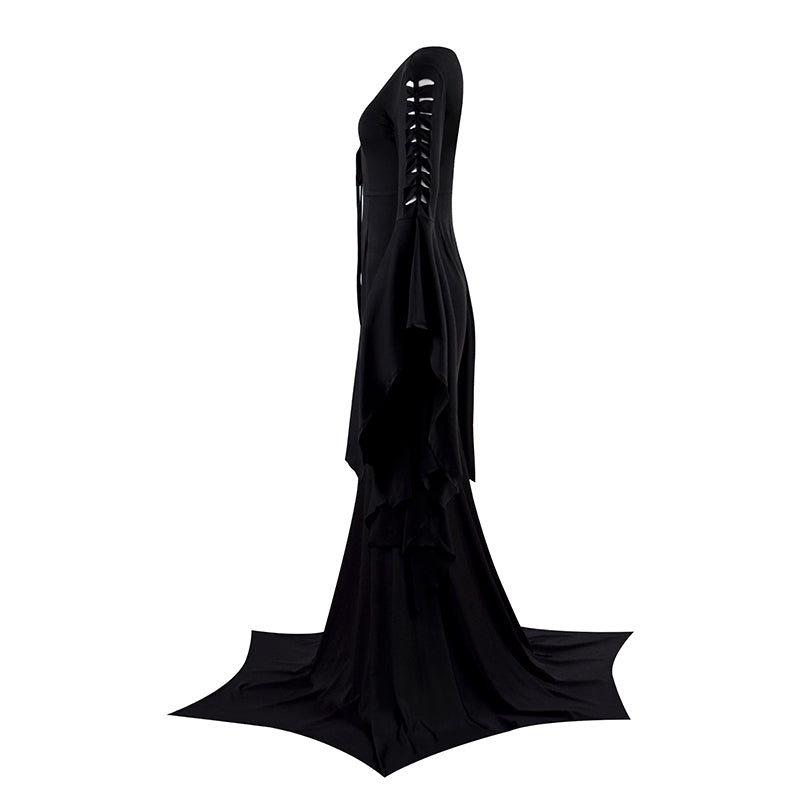 The Addams Family Morticia Costume Morticia Punk Gothic Dress Women Ma ...