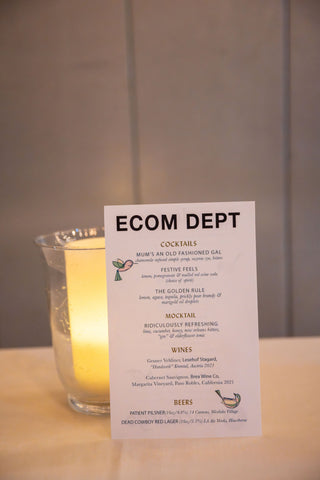 ECOM DEPT branded Birdie G's menu