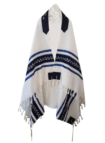 Check out the Blue Pomegranates Wool Chuppah Tallit from Galilee Silks