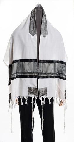 Buy the Modern Grey & Black Man Tallit W21 at a discounted price from Galilee Silks