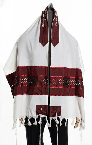 The best-selling Bordeaux Star of David Bar Mitzvah Jewish Prayer Shawl from Galilee Silks