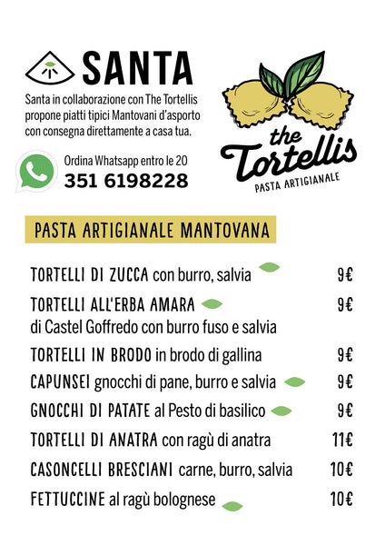 The Tortellis - Menu