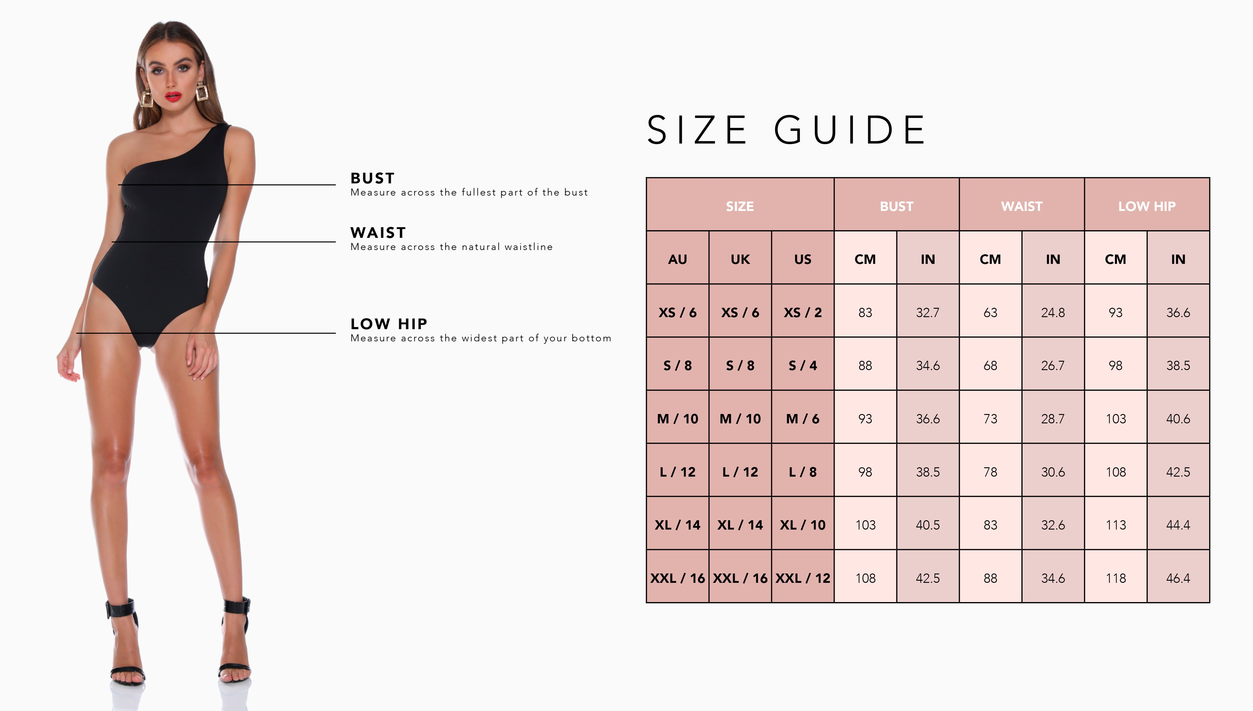 Pop Fit Clothing Size Chart
