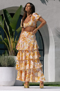 Tropicana Maxi Skirt - Citrus Floral