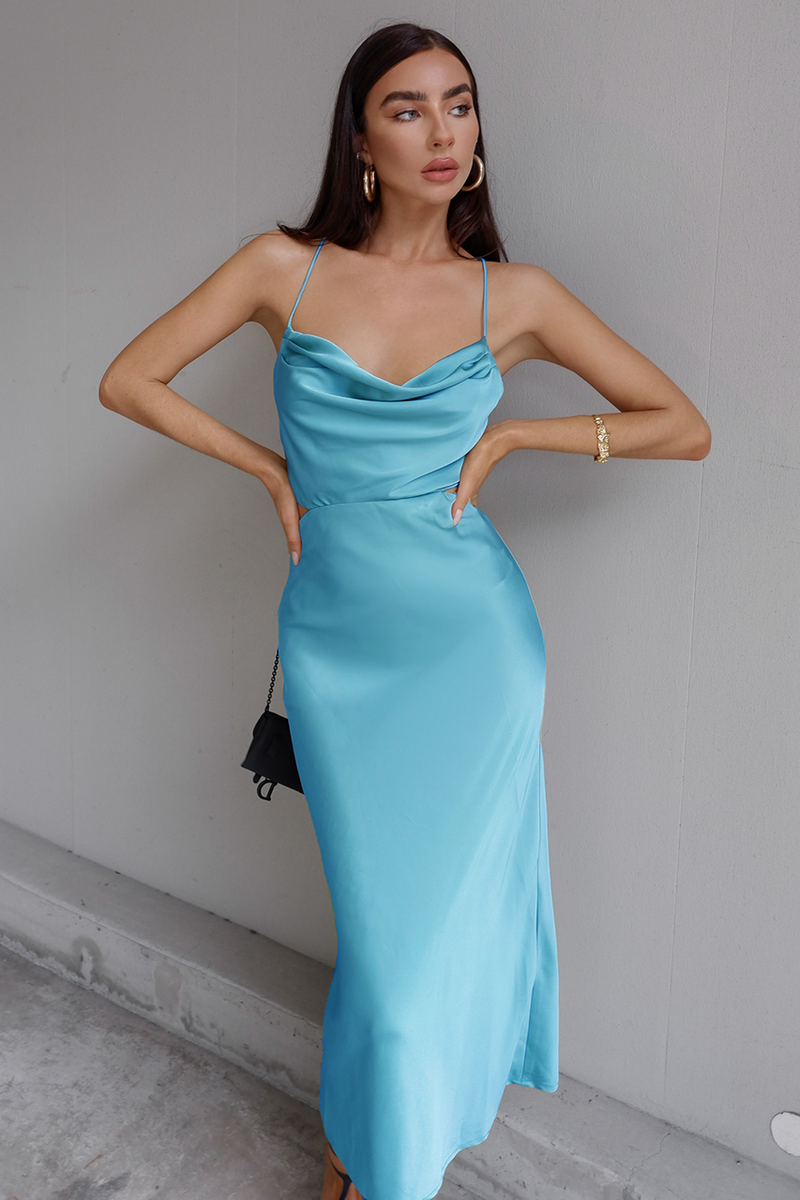 Crystal Mini Dress - Sky Blue