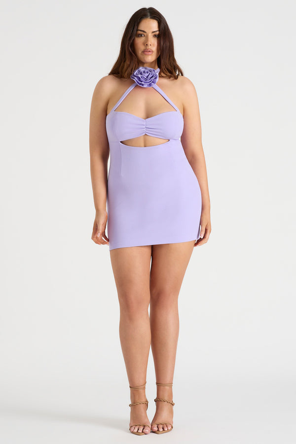 Crystal Mini Dress - Lilac –