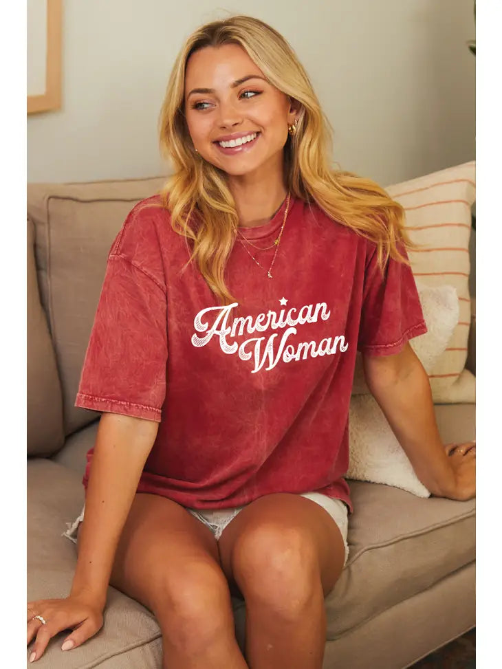 American Woman - Oversized Graphic Top
