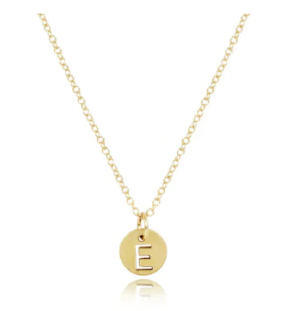 16" Necklace Gold - Respect Small Initial Gold Disc
