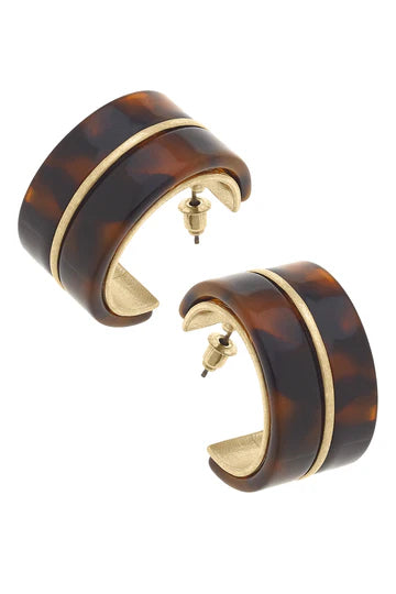 Autumn Tortoise Chunky Hoop Earrings