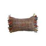Woven Melange Acrylic Lumbar Pillow w/ Fringe
