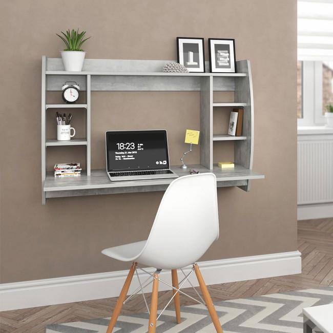 floating desk grey